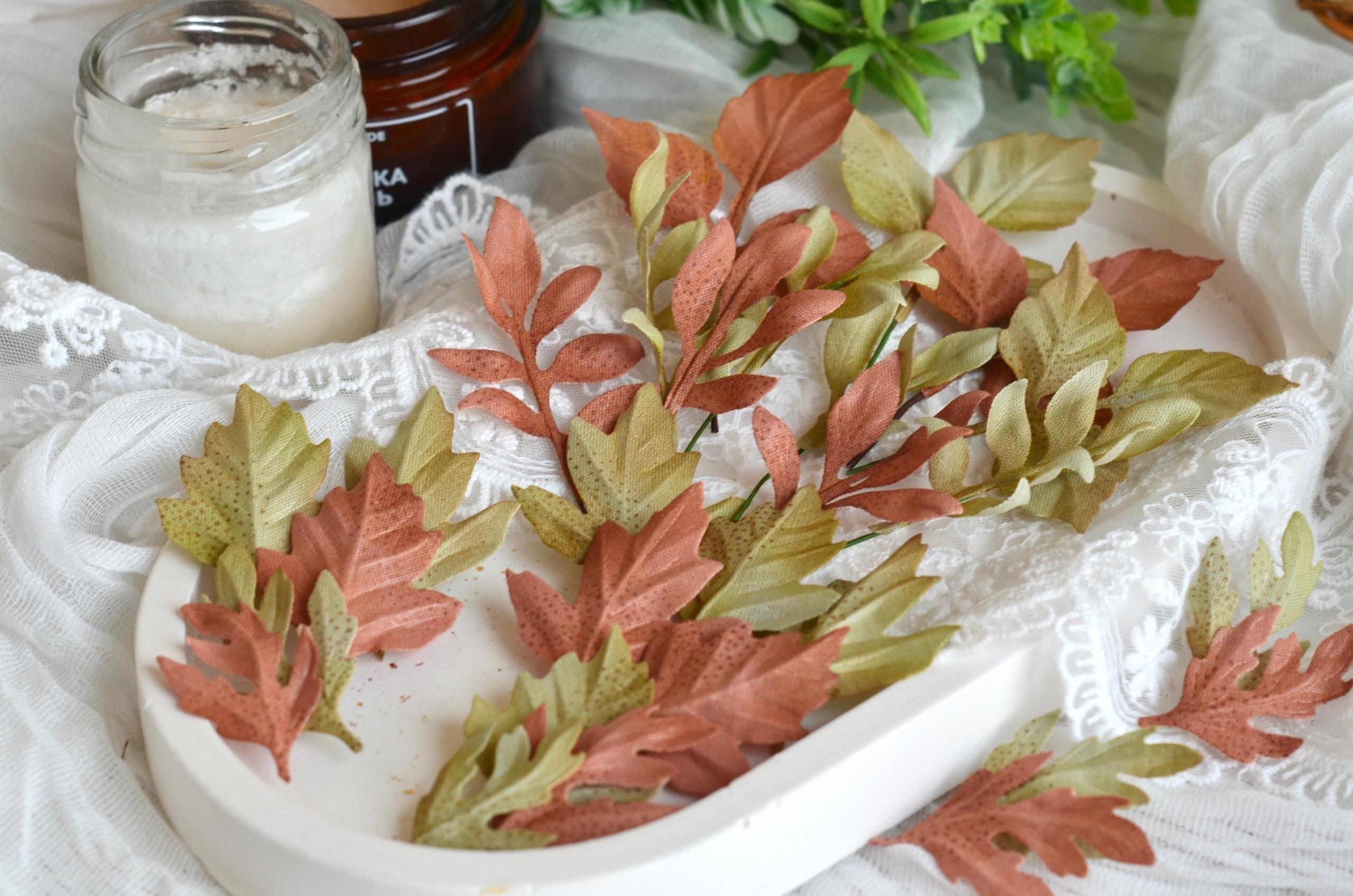 Листья из ткани от Оли Починковой "Таинственный лес"