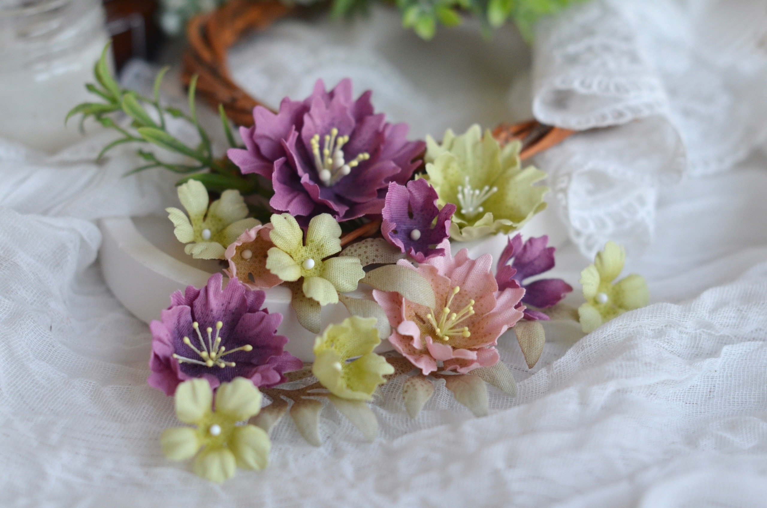 Цветы из ткани от Оли Починковой "Мечта и нежность"