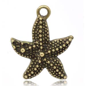 Подвеска металлическая "Морская звезда" под античную бронзу (843)