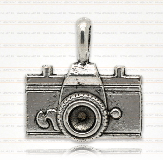 Подвеска металлическая "Фотоаппарат2". Цвет серебряный. (169)