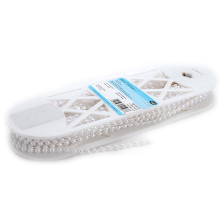 Нить Wrights из половинок бусин 6 мм. Цвет белый.