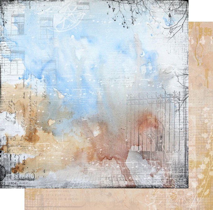 Двусторонняя бумага "Городская симфония", мотив 1 (VIN1)