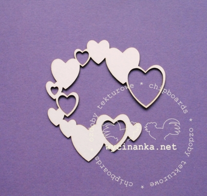Вырубные элементы из чипборда "Рамка с сердечками"