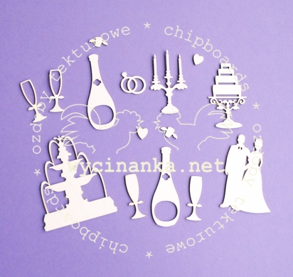 Вырубные элементы из чипборда "Свадебный набор" (230)