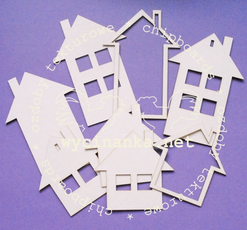 Вырубные элементы из чипборда "Большие домики"(247)