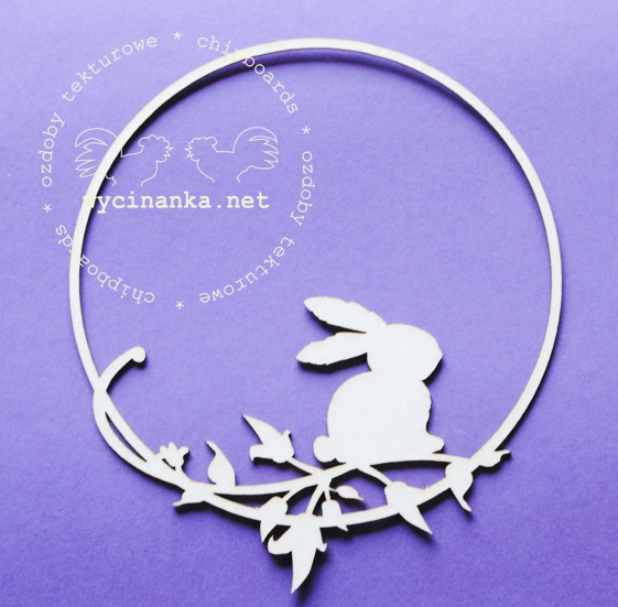 Вырубные элементы из чипборда "Рамка с зайкой "(249)