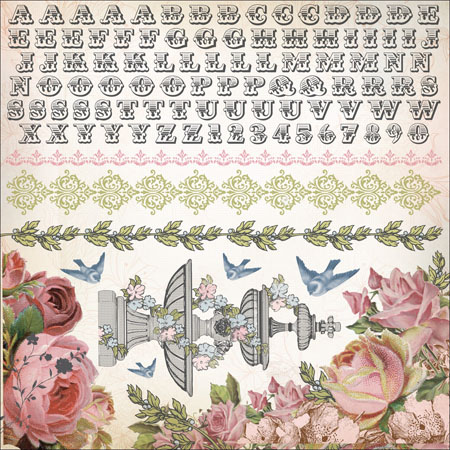 Наклейки картонные с алфавитом Kaisercraft "The Lakehouse", 30 х 30 см