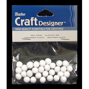 Набор помпонов 0,5 см. Цвет белый