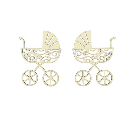 Вырубка деревянная Scrapberrys "Детская коляска 5,5*7см"
