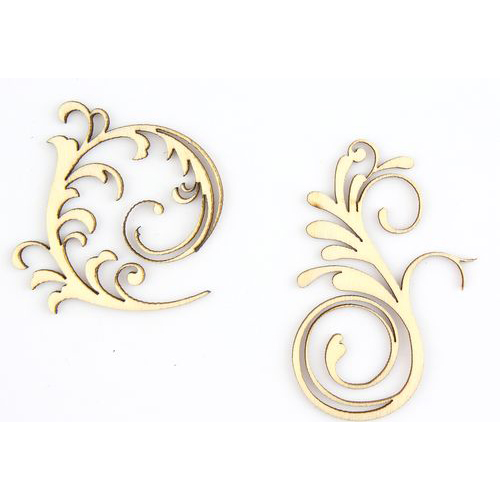 Вырубка деревянная Scrapberrys "Завитки"