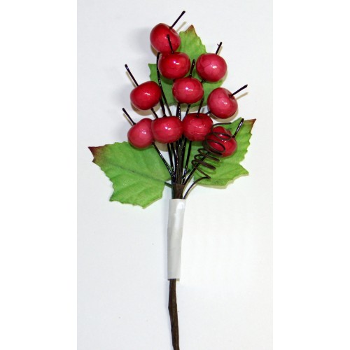 Декоративный букетик "Веточка красных ягод". Рукоделие.