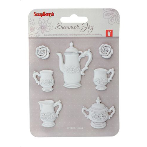 Набор объемных украшений Scrapberrys "Чайный сервиз"
