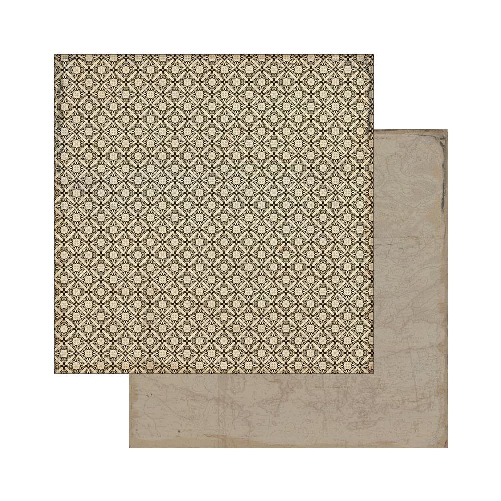 Двусторонняя бумага для скрапбукинга Authentique "Abroad",Route (AU69)