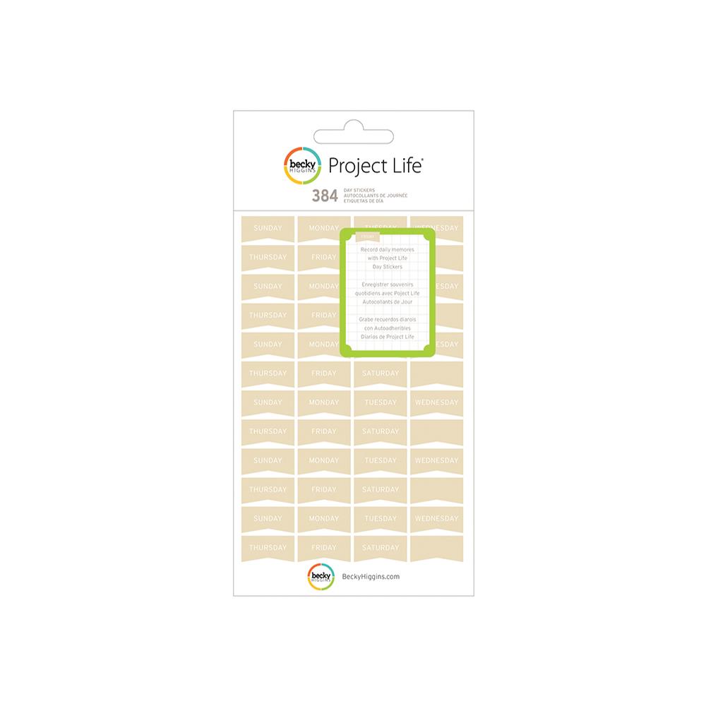 Наклейки Project Life "Дни", бежевый