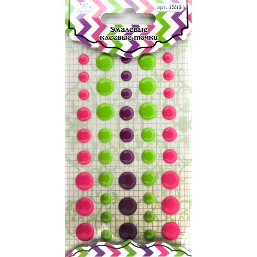 Эмалевые точки (дотс) Рукоделие, цвет салатовый, фуксия, фиолетовый