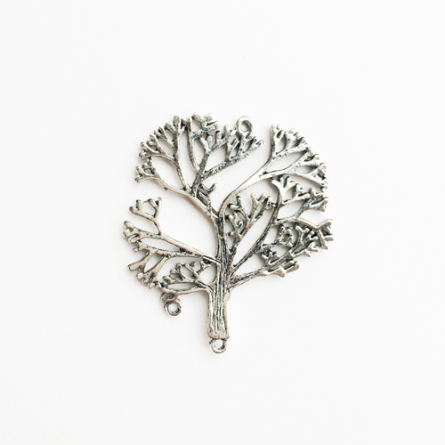 Подвеска металлическая "Большое дерево", цвет серебряный (288)