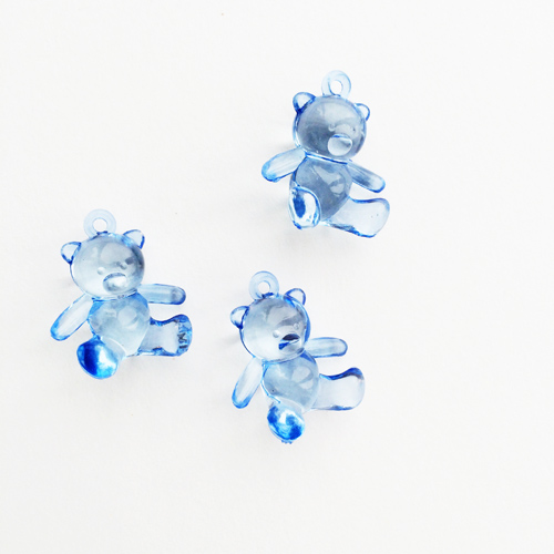 Подвеска акриловая"Мишка", цвет голубой