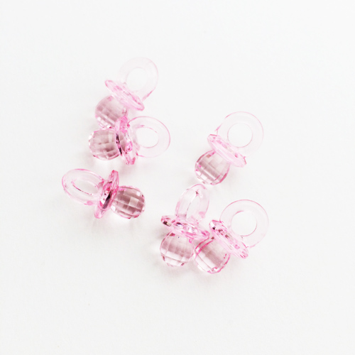 Подвеска акриловая"Пустышка с гранями", цвет розовый
