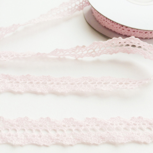 Кружево вязаное 12 мм, цвет нежно-розовый