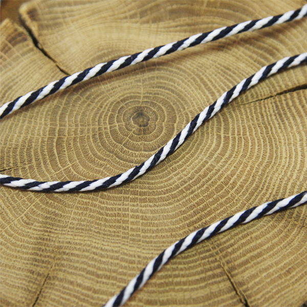 Шнур декоративный 4 мм, бело-синий