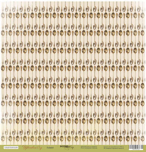 Бумага односторонняя. Коллекция "Фруктовый сад". Мотив "Ложки" (SM28)