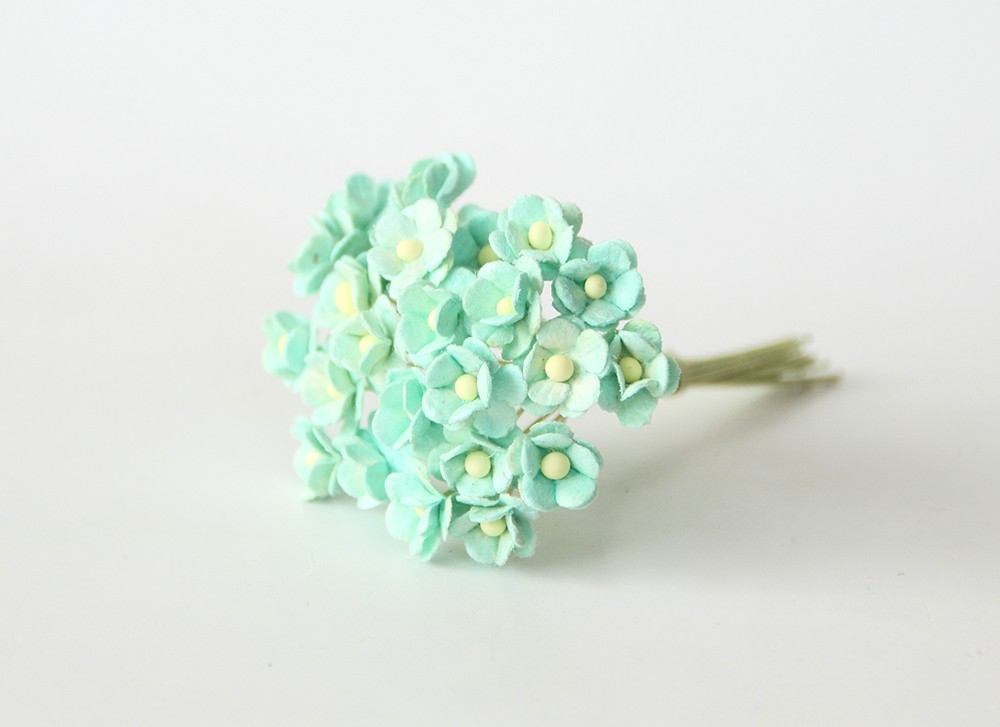 Букет цветов вишни 10 мм, 25 шт. Цвет мятный