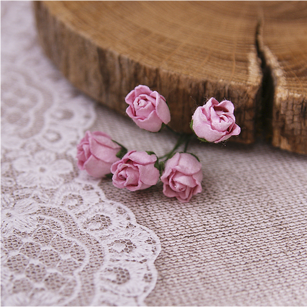 Букет мини-бутонов роз полуоткрытых, 5 штук, цвет розовый