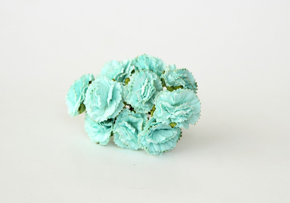 Букет гвоздик 2 см, цвет мятный