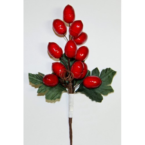 Декоративный букетик "Гроздь красных ягод". Рукоделие.