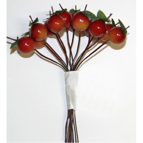 Декоративный букетик "Красно-оранжевые ягодки". Рукоделие.
