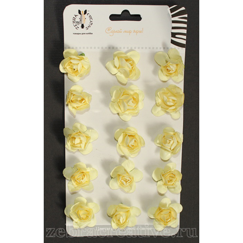 Набор роз 2,5 см Zebra, цвет детский жёлтый