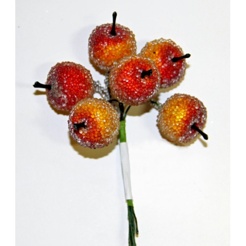 Декоративный букетик "Яблоки в сахаре". Рукоделие.