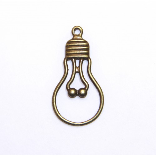 Подвеска металлическая "Лампочка". Цвет античный бронзовый. (278)