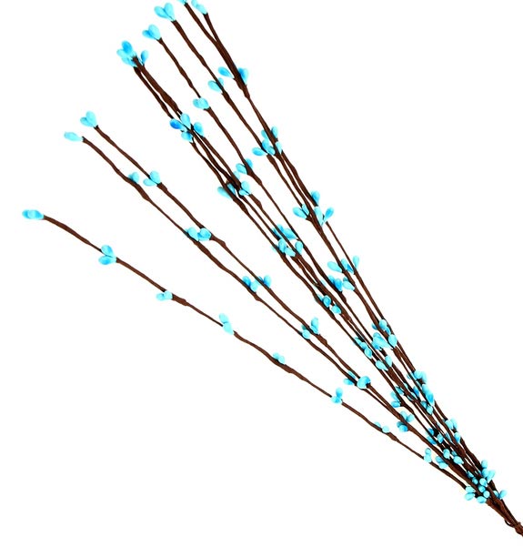 Веточки с почками длинные, цвет бирюзовый