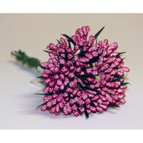 Декоративный букетик с тычинками в обсыпке "Микробисер" КРАСНЫЙ Рукоделие.