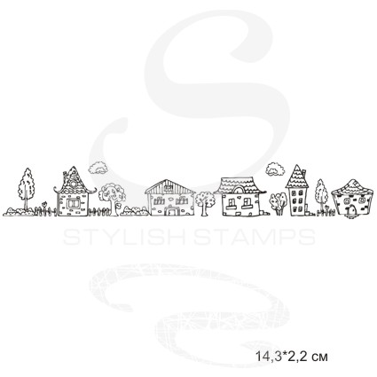 Штамп Stylish Stamps "Бордюр деревенский"