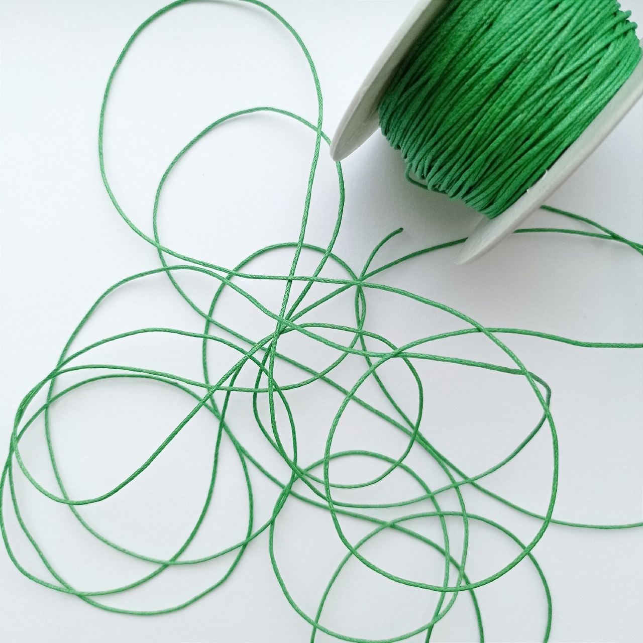 Вощеный шнур 1мм Зелёный