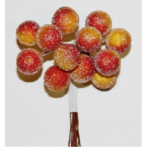 Декоративный букетик"Ягоды в сахаре" (черешня). Рукоделие