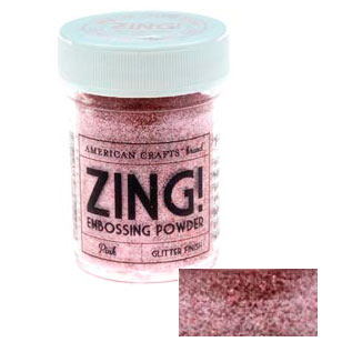 Пудра для эмбоссинга Zing! Цвет розовый блестящий.
