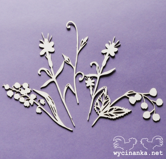 Вырубные элементы из чипборда "NATURE" букет (432)