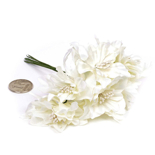 Букет тканевых лилий, цвет бело-кремовый