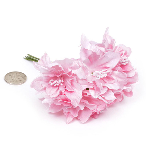 Букет тканевых лилий, цвет розовый