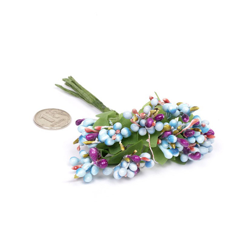 Букет с тычинками, цвет голубой, фиолетовый