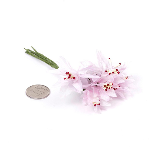 Букет тканевых астр, цвет розовый