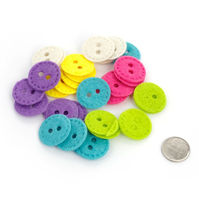 Набор фетровых пуговиц "Круглые".
