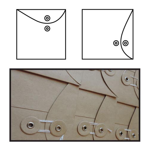 Набор квадратных крафт-конвертиков Maya Road "Ровный край"