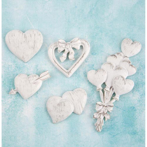Гипсовые украшения Prima Shabby Chic "Сердечки"