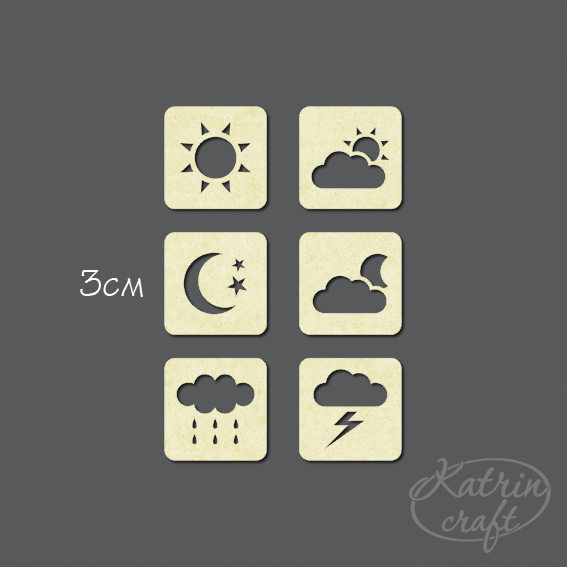 Чипборд "Прогноз погоды 6шт"