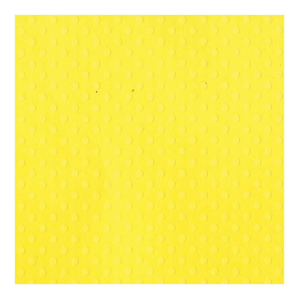 Картон Bazzill с тиснением "горошек". Цвет лимонная цедра