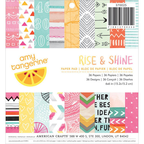 Набор бумаги 15 х 15 см American Crafts "Rise & Shine"